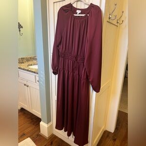 Burgundy Satin Dress